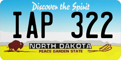 ND license plate IAP322