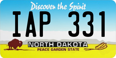 ND license plate IAP331
