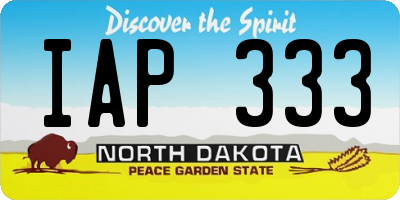 ND license plate IAP333