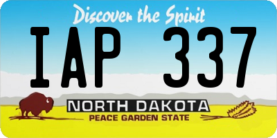 ND license plate IAP337