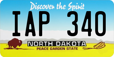 ND license plate IAP340