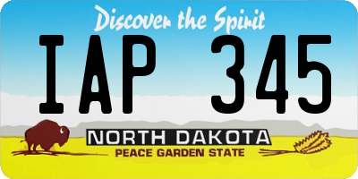 ND license plate IAP345