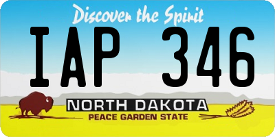ND license plate IAP346