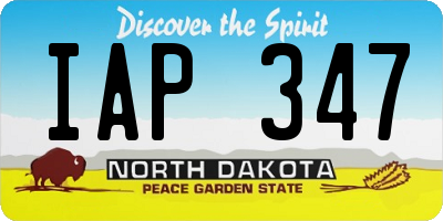 ND license plate IAP347