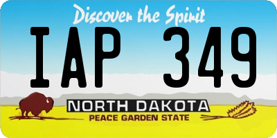 ND license plate IAP349