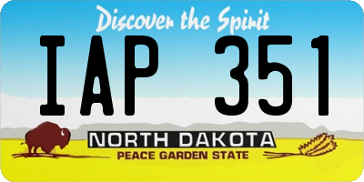 ND license plate IAP351