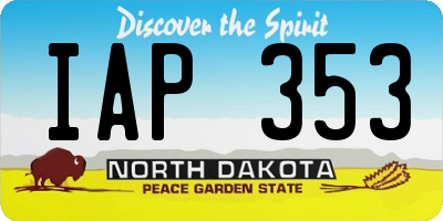 ND license plate IAP353