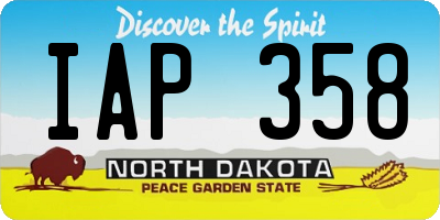 ND license plate IAP358