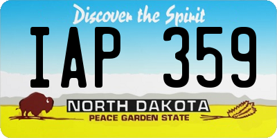 ND license plate IAP359