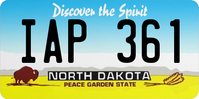 ND license plate IAP361