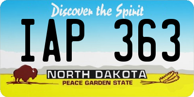 ND license plate IAP363