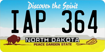 ND license plate IAP364