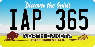 ND license plate IAP365