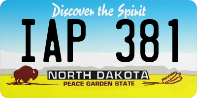 ND license plate IAP381