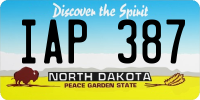 ND license plate IAP387
