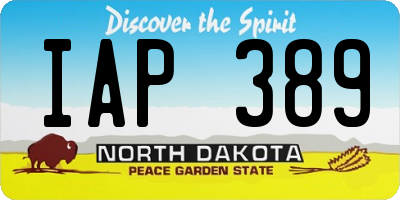 ND license plate IAP389