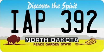 ND license plate IAP392