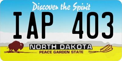 ND license plate IAP403