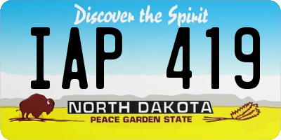 ND license plate IAP419