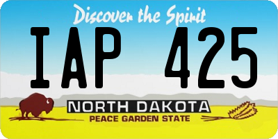ND license plate IAP425