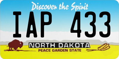 ND license plate IAP433
