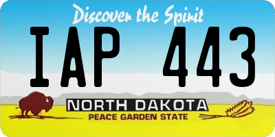 ND license plate IAP443
