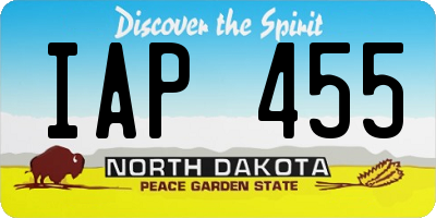 ND license plate IAP455