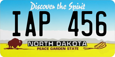 ND license plate IAP456