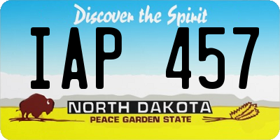 ND license plate IAP457
