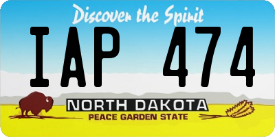 ND license plate IAP474