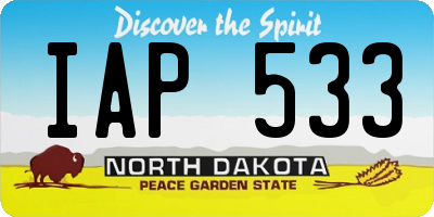 ND license plate IAP533