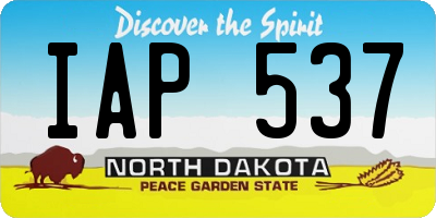 ND license plate IAP537