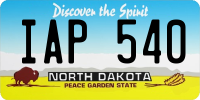 ND license plate IAP540