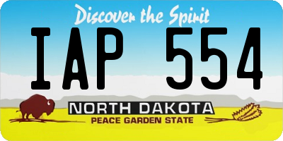 ND license plate IAP554
