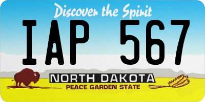 ND license plate IAP567