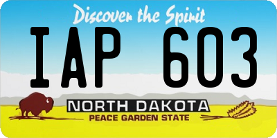 ND license plate IAP603