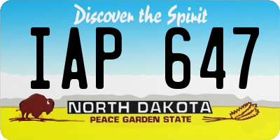 ND license plate IAP647