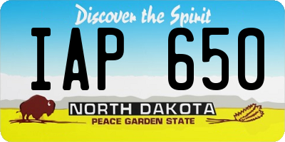 ND license plate IAP650