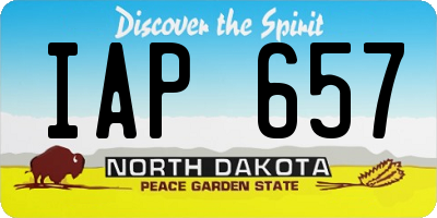 ND license plate IAP657