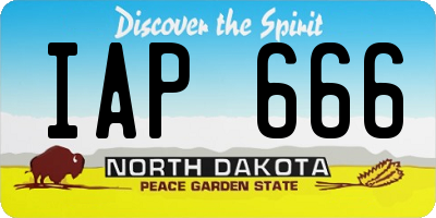 ND license plate IAP666
