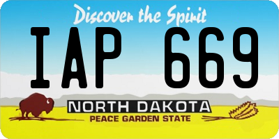 ND license plate IAP669