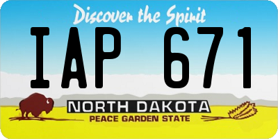 ND license plate IAP671