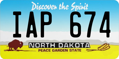 ND license plate IAP674