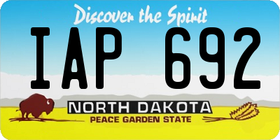 ND license plate IAP692