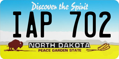 ND license plate IAP702