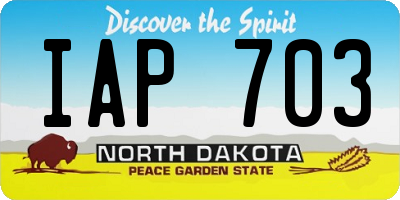 ND license plate IAP703