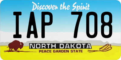 ND license plate IAP708