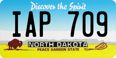 ND license plate IAP709