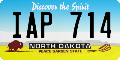 ND license plate IAP714