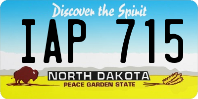 ND license plate IAP715